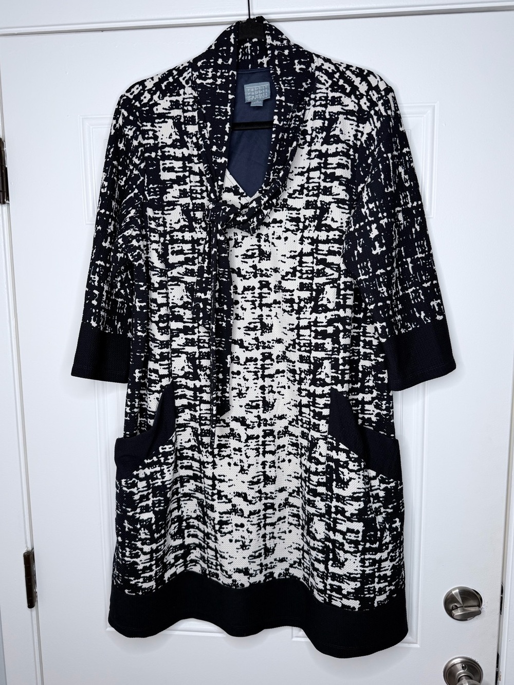 Rabbit rabbit rabbit size 18 navyโ blue sheath dress neck tied